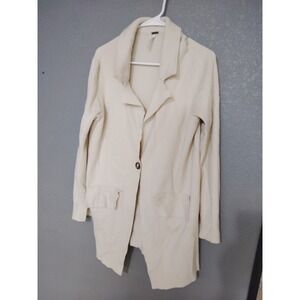 Free People Sarah Blazer Sweater in Ivory Womens M One Button